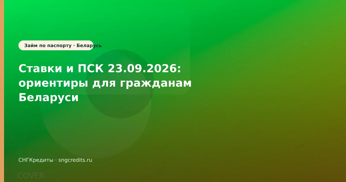 Ставки и ПСК 23.09.2026: ориентиры для гражданам Беларуси