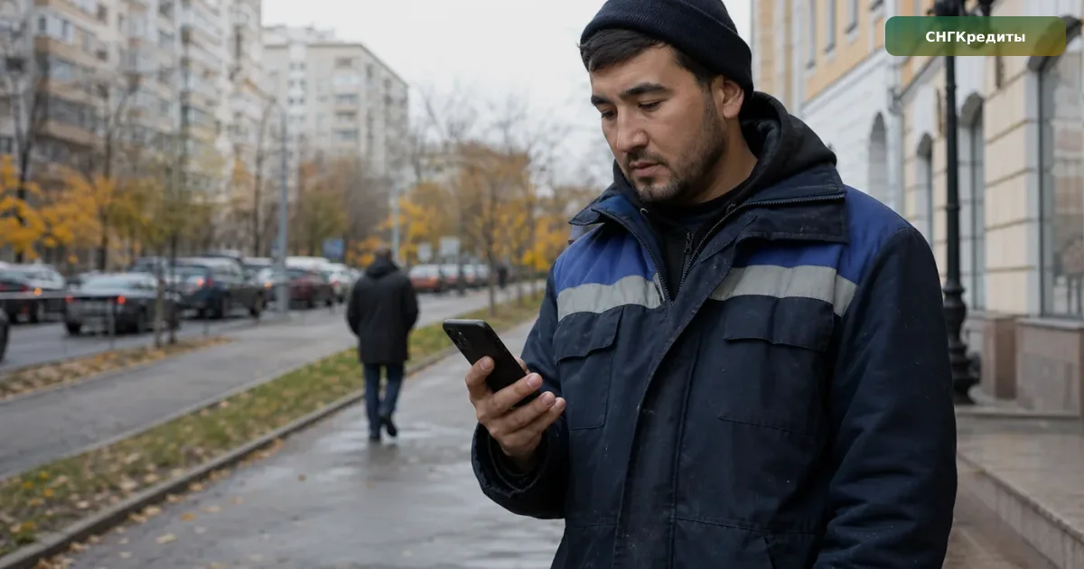 Займ гражданам Узбекистана в России: что делать при отказе: мигрант сверяет паспорт перед заявкой на займ