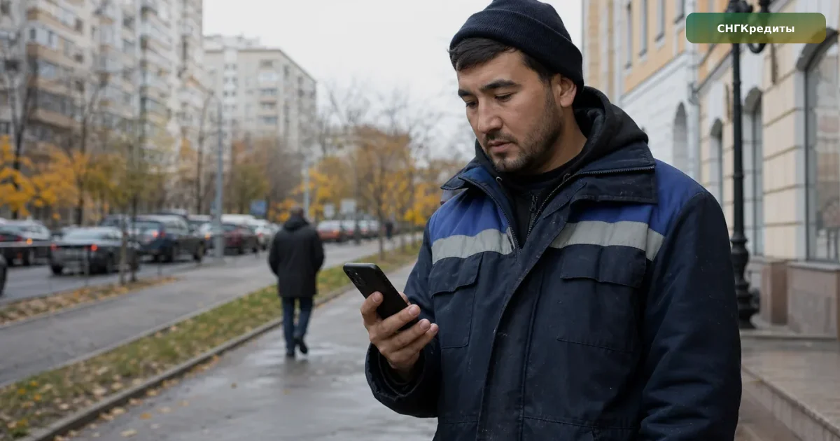 Займ гражданам Узбекистана в России: перевод на карту российского банка: мигрант сверяет паспорт перед заявкой на займ