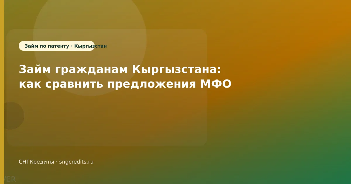 Займ гражданам Кыргызстана: как сравнить предложения МФО