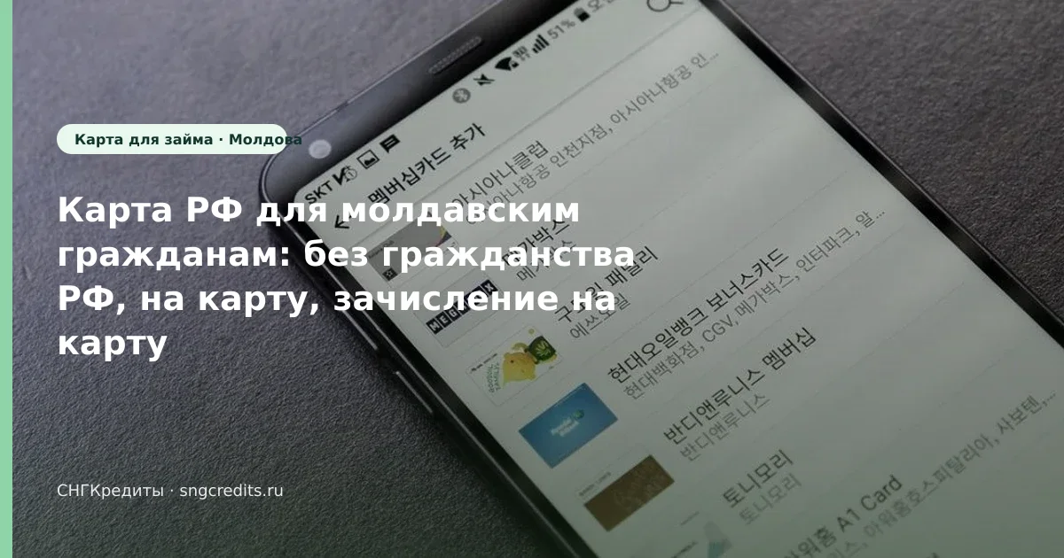Молдова → займ без гражданства РФ: карта РФ и перевод на карту РФ