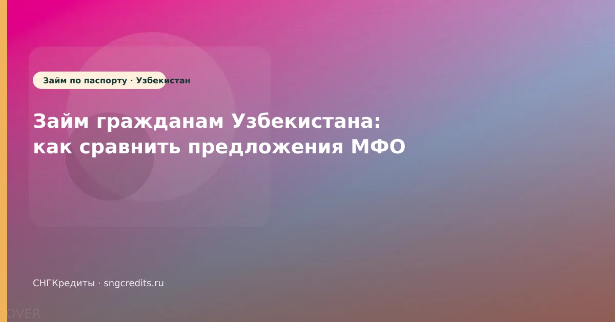 Займ гражданам Узбекистана: как сравнить предложения МФО