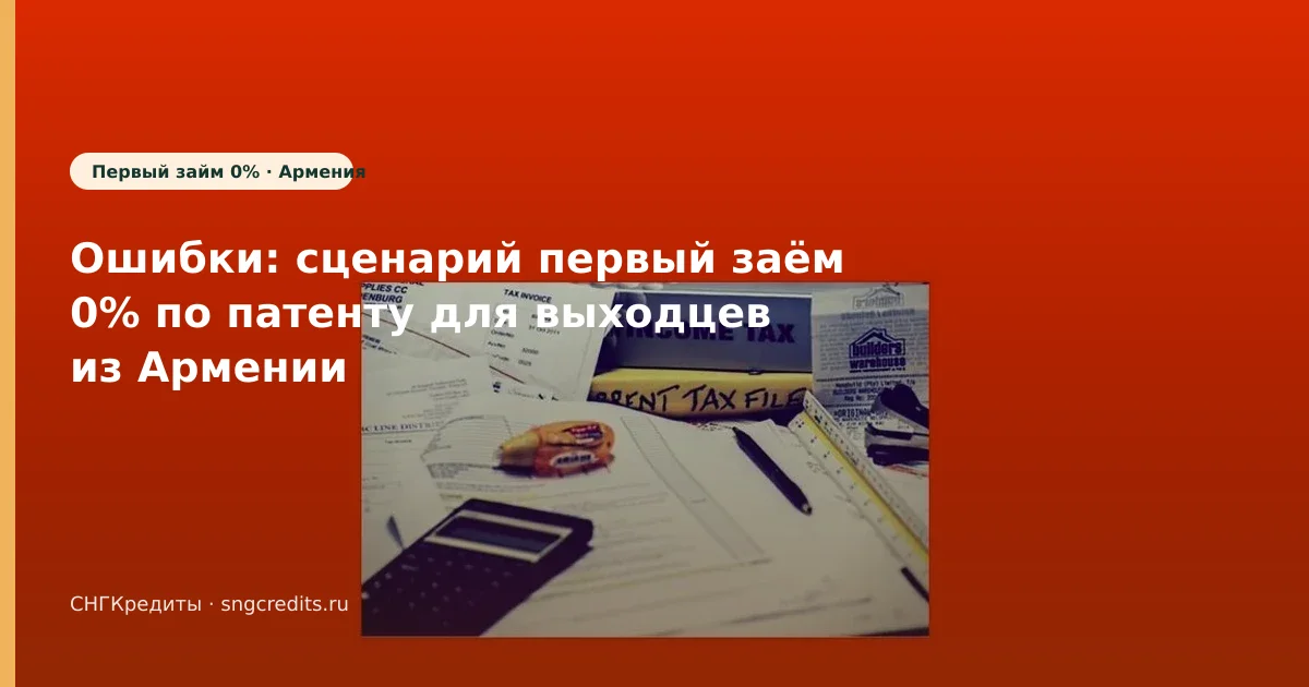 Армения: первый заём 0% через МФО по патенту — чек-лист перед анкетой