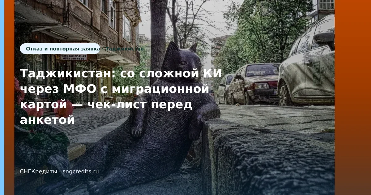 Как таджикским гражданам получить займ с миграционной картой: со сложной КИ, карта РФ и сроки