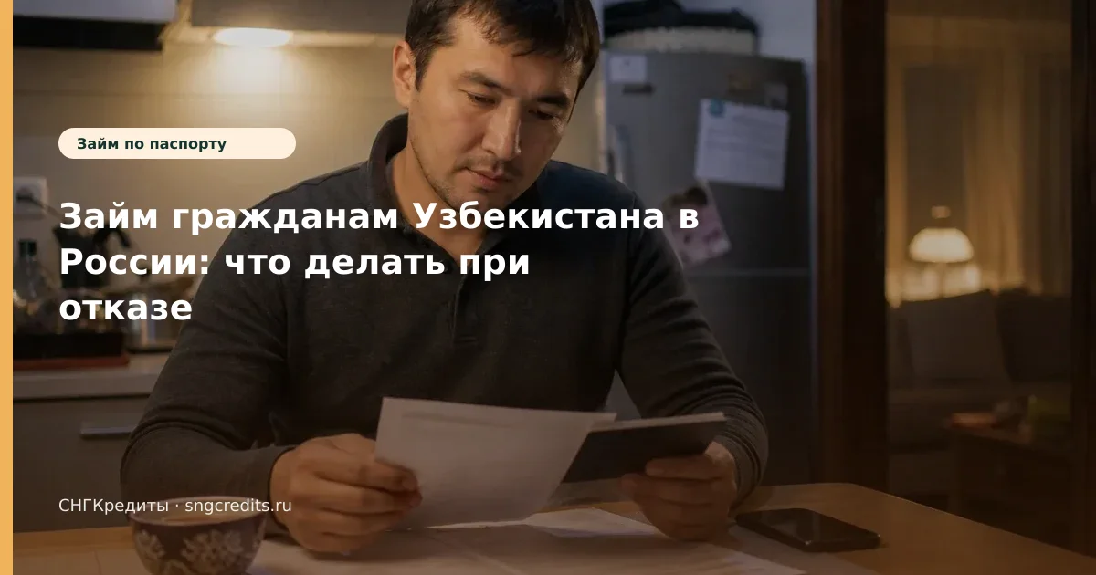 Займ гражданам Узбекистана в России: что делать при отказе